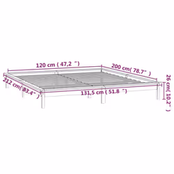 vidaXL Solid Wood LED Bed Frame Home Bedstead Platform Bed Multi Colours/Sizes - white, 120 x 200 cm - Additional view 6