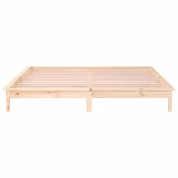vidaXL Solid Wood LED Bed Frame Home Bedstead Platform Bed Multi Colours/Sizes - brown, 140 x 200 cm