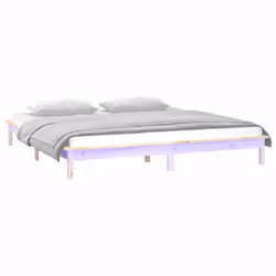 vidaXL Solid Wood LED Bed Frame Home Bedstead Platform Bed Multi Colours/Sizes - brown, 140 x 200 cm - Additional view 5