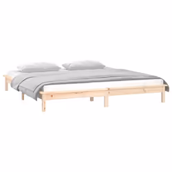 vidaXL Solid Wood LED Bed Frame Home Bedstead Platform Bed Multi Colours/Sizes - brown, 140 x 200 cm - Additional view 6
