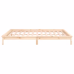 vidaXL Solid Wood LED Bed Frame Home Bedstead Platform Bed Multi Colours/Sizes - brown, 140 x 200 cm - Additional view 8