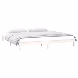 vidaXL Solid Wood LED Bed Frame Home Bedstead Platform Bed Multi Colours/Sizes - white, 200 x 200 cm - Additional view 4