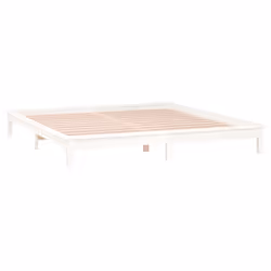 vidaXL Solid Wood LED Bed Frame Home Bedstead Platform Bed Multi Colours/Sizes - white, 200 x 200 cm - Additional view 5