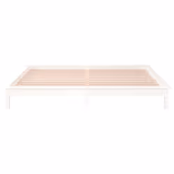 vidaXL Solid Wood LED Bed Frame Home Bedstead Platform Bed Multi Colours/Sizes - white, 200 x 200 cm - Additional view 6