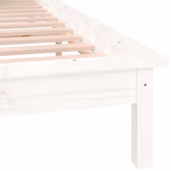 vidaXL Solid Wood LED Bed Frame Home Bedstead Platform Bed Multi Colours/Sizes - white, 135 x 190 cm