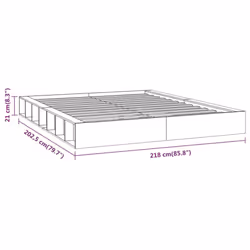 vidaXL Bed Frame Home Wooden Bedstead Bed Base Mattress Foundation Solid Wood - brown, 200 x 200 cm - Additional view 7