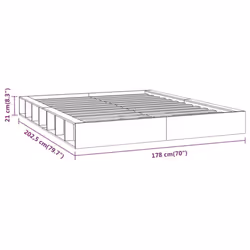 vidaXL Bed Frame Home Wooden Bedstead Bed Base Mattress Foundation Solid Wood - brown, 160 x 200 cm - Additional view 3