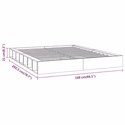 vidaXL Bed Frame Home Wooden Bedstead Bed Base Mattress Foundation Solid Wood - brown, 150 x 200 cm - Additional view 7