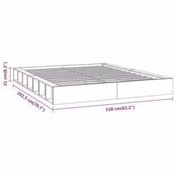 vidaXL Bed Frame Home Wooden Bedstead Bed Base Mattress Foundation Solid Wood - brown, 140 x 200 cm - Additional view 7