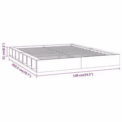 vidaXL Bed Frame Home Wooden Bedstead Bed Base Mattress Foundation Solid Wood - brown, 120 x 200 cm - Additional view 3