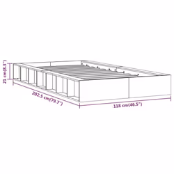 vidaXL Bed Frame Home Wooden Bedstead Bed Base Mattress Foundation Solid Wood - brown, 100 x 200 cm - Additional view 8