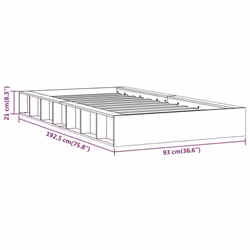 vidaXL Bed Frame Home Wooden Bedstead Bed Base Mattress Foundation Solid Wood - brown, 75 x 190 cm - Additional view 3