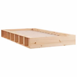 vidaXL Bed Frame Home Wooden Bedstead Bed Base Mattress Foundation Solid Wood - brown, 120 x 190 cm