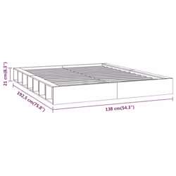 vidaXL Bed Frame Home Wooden Bedstead Bed Base Mattress Foundation Solid Wood - brown, 120 x 190 cm - Additional view 7