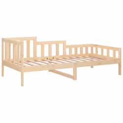 vidaXL Solid Wood Pine Day Bed Sleepover Guest Sofa Bed Multi Colours/Sizes - Brown, 90x200 cm - Additional view 6