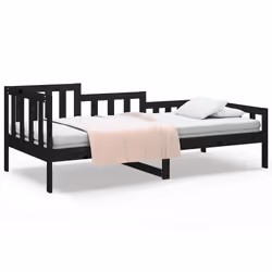 VidaXL 820730, Sofa bed, Black, Pinewood, 2035 mm, 960 mm, 685 mm