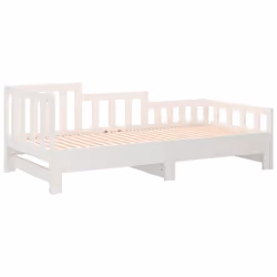 vidaXL Solid Wood Pine Pull-out Day Bed Wooden Sofa Bed Multi Colours/Sizes - white, 90 x 190 cm - Additional view 7