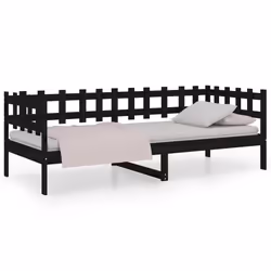 VidaXL 820760, Sofa bed, Black, Pinewood, 2035 mm, 960 mm, 685 mm