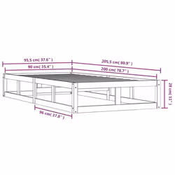 vidaXL Solid Wood Bed Frame Home Bedroom Bed Base Multi Colours Multi Sizes - white, 90 x 200 cm - Additional view 8