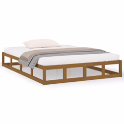 vidaXL Solid Wood Bed Frame Home Bedroom Bed Base Multi Colours Multi Sizes - honey brown, 120 x 200 cm