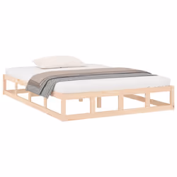 vidaXL Solid Wood Bed Frame Home Bedroom Bed Base Multi Colours Multi Sizes - brown, 140 x 200 cm