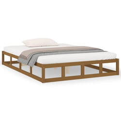 vidaXL Solid Wood Bed Frame Home Bedroom Bed Base Multi Colours Multi Sizes - honey brown, 150 x 200 cm