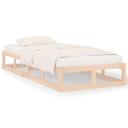 vidaXL Solid Wood Bed Frame Home Bedroom Bed Base Multi Colours Multi Sizes - brown, 75 x 190 cm