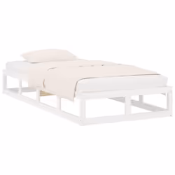 vidaXL Solid Wood Bed Frame Home Bedroom Bed Base Multi Colours Multi Sizes - white, 75 x 190 cm