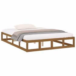 vidaXL Solid Wood Bed Frame Home Bedroom Bed Base Multi Colours Multi Sizes - honey brown, 120 x 190 cm - Additional view 2