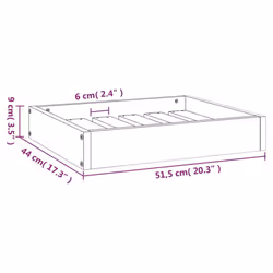 vidaXL Solid Wood Pine Dog Bed 51.5x44x9 cm Wooden Pet Sofa Puppy Dog Couch