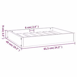 vidaXL Solid Wood Pine Dog Bed Honey Brown 61.5x49x9 cm Pet Sofa Dog Couch