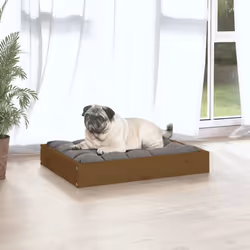 vidaXL Solid Wood Pine Dog Bed Honey Brown 61.5x49x9 cm Pet Sofa Dog Couch - Additional view 5
