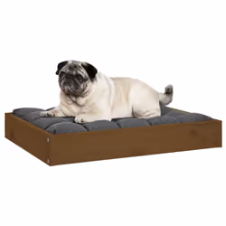 vidaXL Solid Wood Pine Dog Bed Honey Brown 61.5x49x9 cm Pet Sofa Dog Couch - Additional view 6