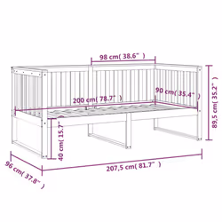 vidaXL Solid Wood Pine Day Bed Bedroom Furniture Multi Colours Multi Sizes - Brown, 90x200 cm - Additional view 10