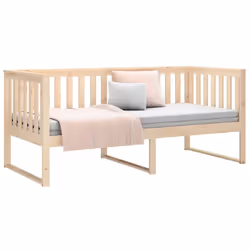 vidaXL Solid Wood Pine Day Bed Bedroom Furniture Multi Colours Multi Sizes - Brown, 90x200 cm - Additional view 5