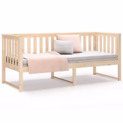 vidaXL Solid Wood Pine Day Bed Bedroom Furniture Multi Colours Multi Sizes - Brown, 80x200 cm - Additional view 5