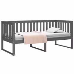 vidaXL Solid Wood Pine Day Bed Bedroom Furniture Multi Colours Multi Sizes - Grey, 90x190 cm
