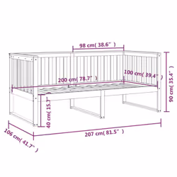 vidaXL Solid Wood Pine Day Bed Bedroom Furniture Multi Colours Multi Sizes - Brown, 100x200 cm - Additional view 10