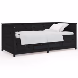 VidaXL 820915, Sofa bed, Black, Pinewood, 1975 mm, 970 mm, 800 mm