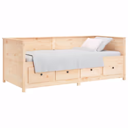 vidaXL Day Bed Sleepover Sofa Occasional Guest Bed Sofa Bed Solid Wood Pine - brown, 75 x 190 cm