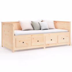 vidaXL Day Bed Sleepover Sofa Occasional Guest Bed Sofa Bed Solid Wood Pine - brown, 75 x 190 cm
