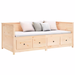 vidaXL Day Bed Sleepover Sofa Occasional Guest Bed Sofa Bed Solid Wood Pine - brown, 75 x 190 cm - Additional view 4