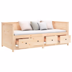 vidaXL Day Bed Sleepover Sofa Occasional Guest Bed Sofa Bed Solid Wood Pine - brown, 75 x 190 cm - Additional view 5