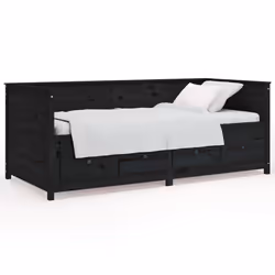 VidaXL 820920, Sofa bed, Black, Pinewood, 1975 mm, 820 mm, 800 mm