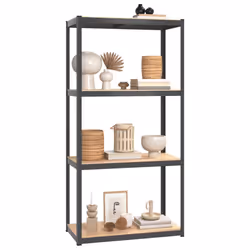 ) vidaXL Storage Shelf Garage Organiser Holder Rack Steel and Engineered Wood - Anthracite, 80 x 40 x 160 cm (L x W x H - Additional view 2
