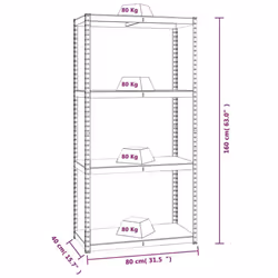 ) vidaXL Storage Shelf Garage Organiser Holder Rack Steel and Engineered Wood - Anthracite, 80 x 40 x 160 cm (L x W x H - Additional view 8
