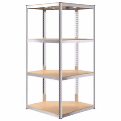 ) vidaXL Storage Shelf Garage Organiser Holder Rack Steel and Engineered Wood - Silver, 75 x 75 x 160 cm (L x W x H - Additional view 5