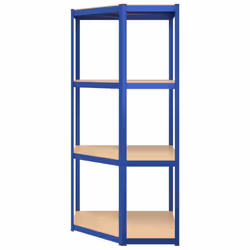 ) vidaXL Storage Shelf Garage Organiser Holder Rack Steel and Engineered Wood - Blue, 75 x 75 x 160 cm (L x W x H - Additional view 4