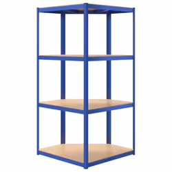 ) vidaXL Storage Shelf Garage Organiser Holder Rack Steel and Engineered Wood - Blue, 75 x 75 x 160 cm (L x W x H - Additional view 5