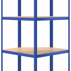 ) vidaXL Storage Shelf Garage Organiser Holder Rack Steel and Engineered Wood - Blue, 75 x 75 x 160 cm (L x W x H - Additional view 6